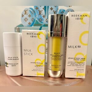 Beekman 1802 Milk RX Better Aging Wrinkle Serum & Milk Stick Invisible Deodorant